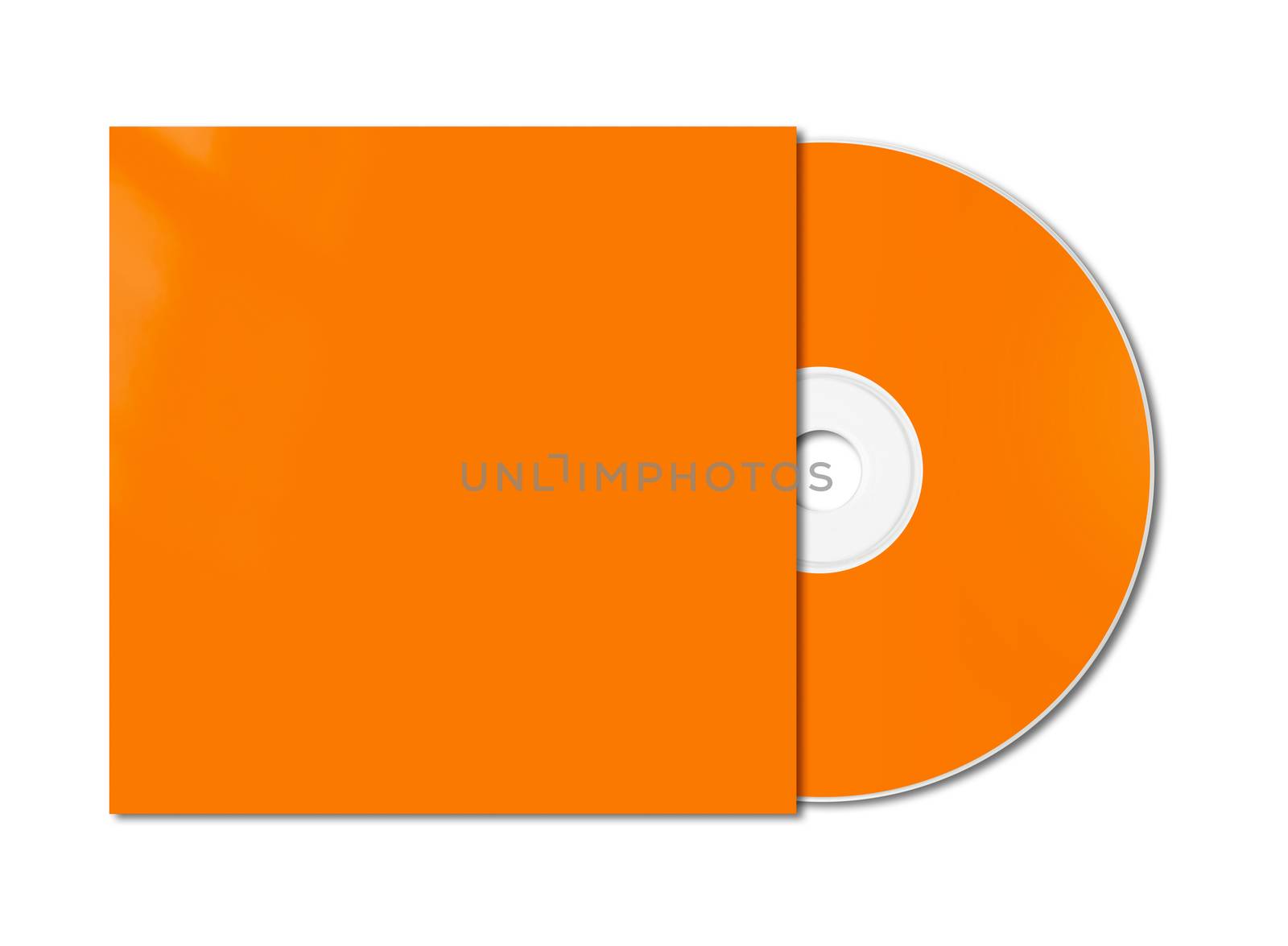 Orange CD - DVD and cover mockup template isolated on white