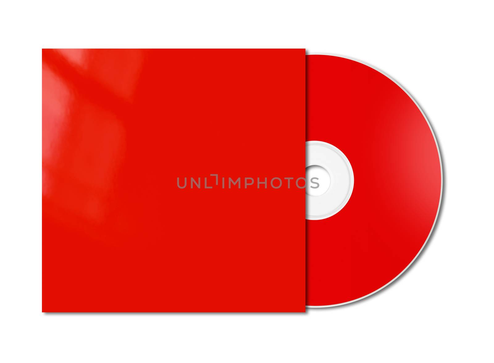 Red CD - DVD mockup template isolated on white by daboost