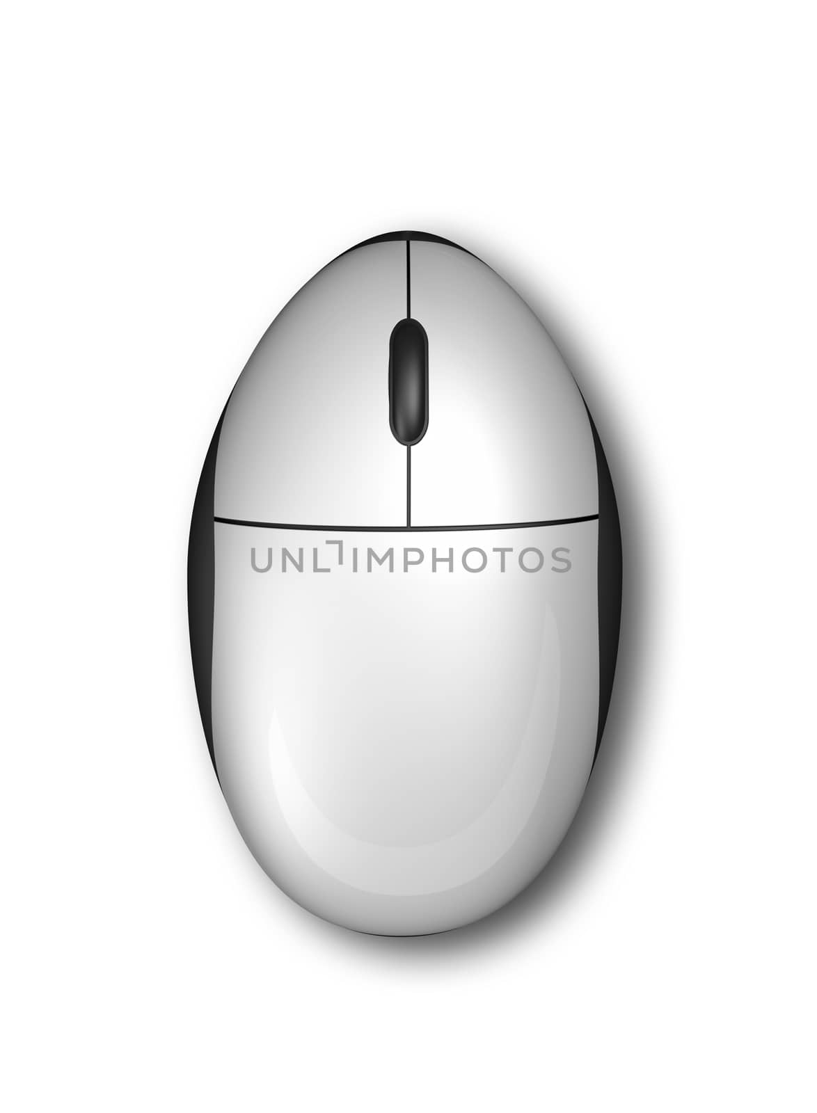 3D computer mouse isolated on white background
