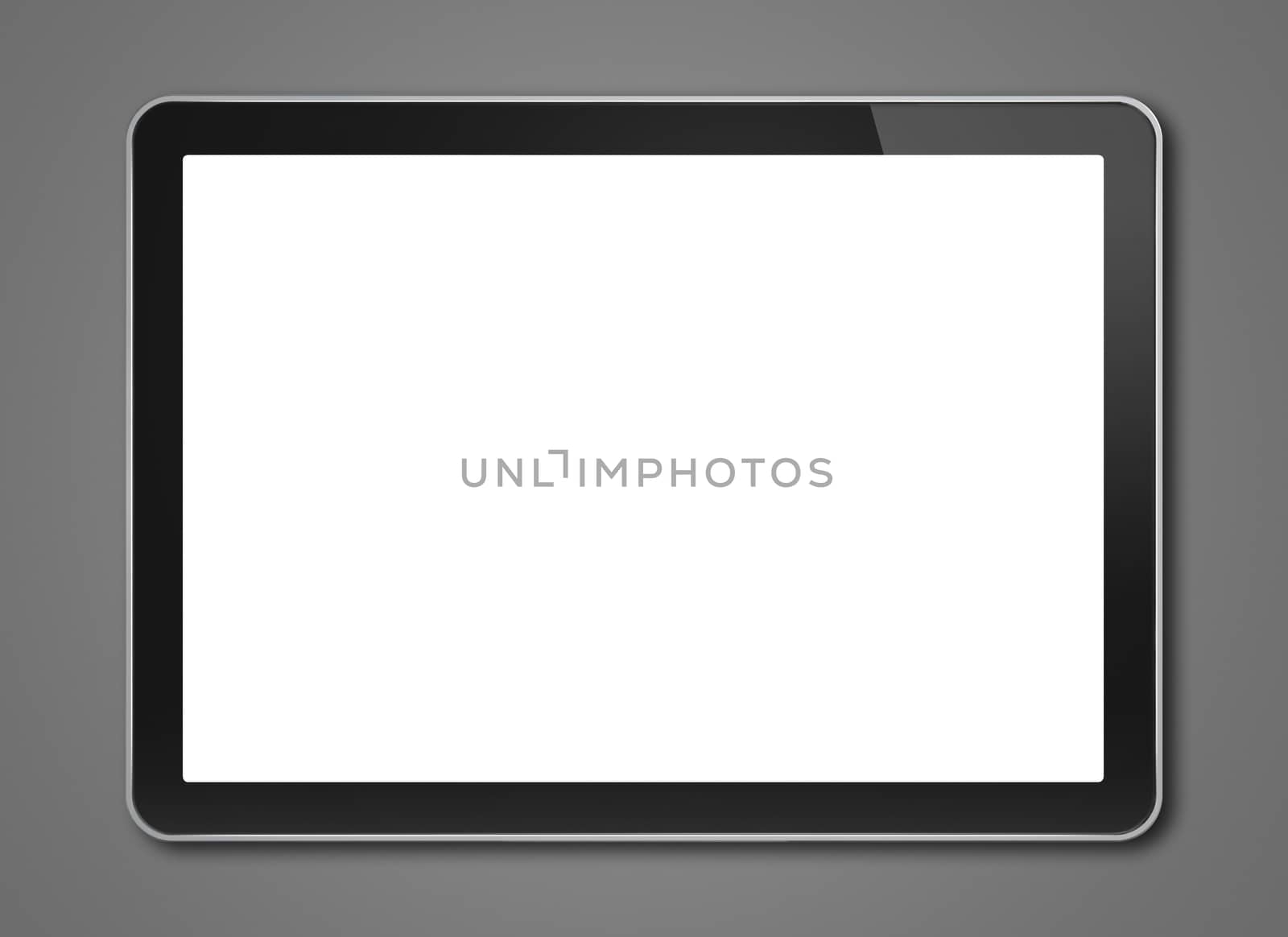 Horizontal Digital tablet pc, smartphone mockup template. Isolated on dark grey