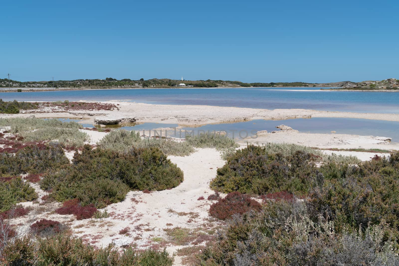 Landscape around the salt lakes of Rottnest Island, Western Australia