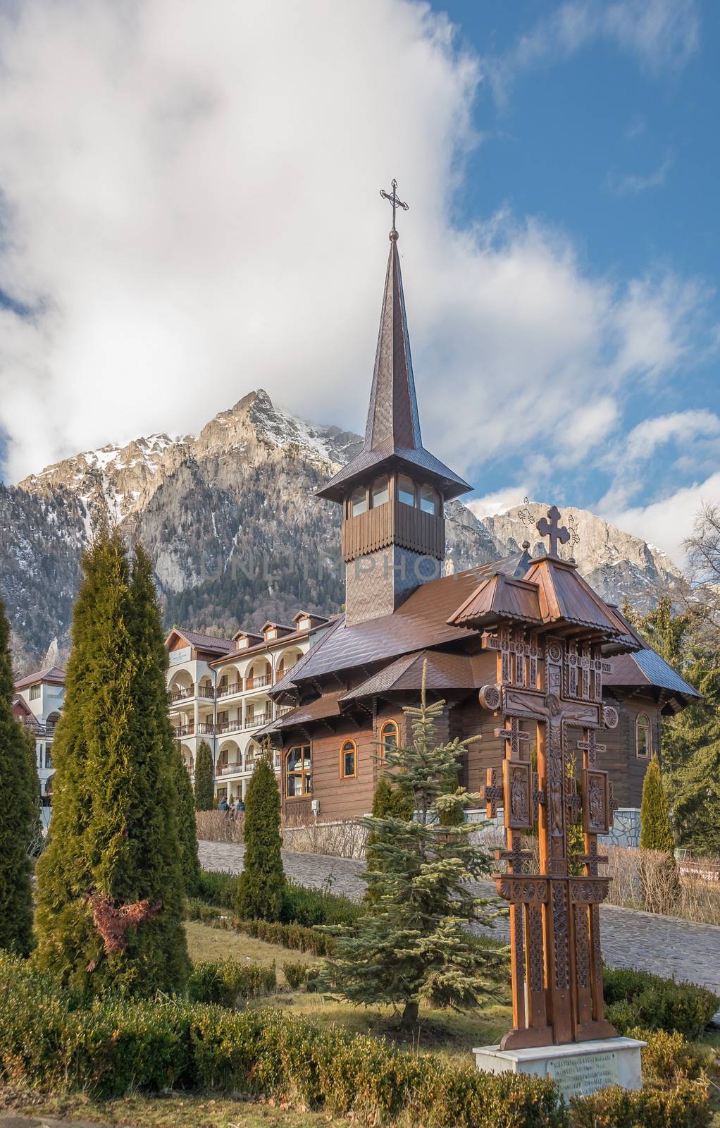 Caraiman Monastery in Busteni Mountains in Romania by Multipedia