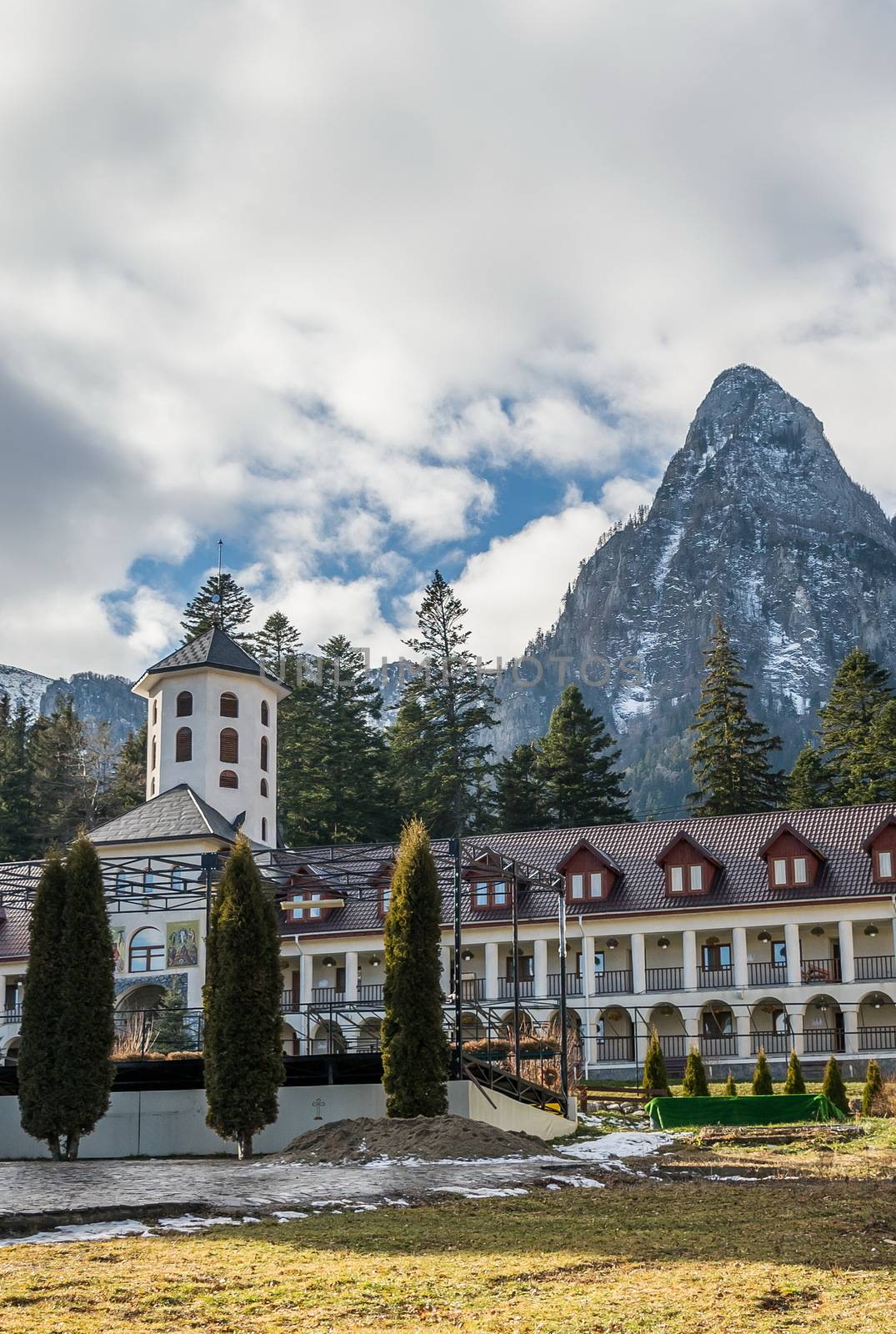 Caraiman Monastery in Busteni Mountains in Romania by Multipedia