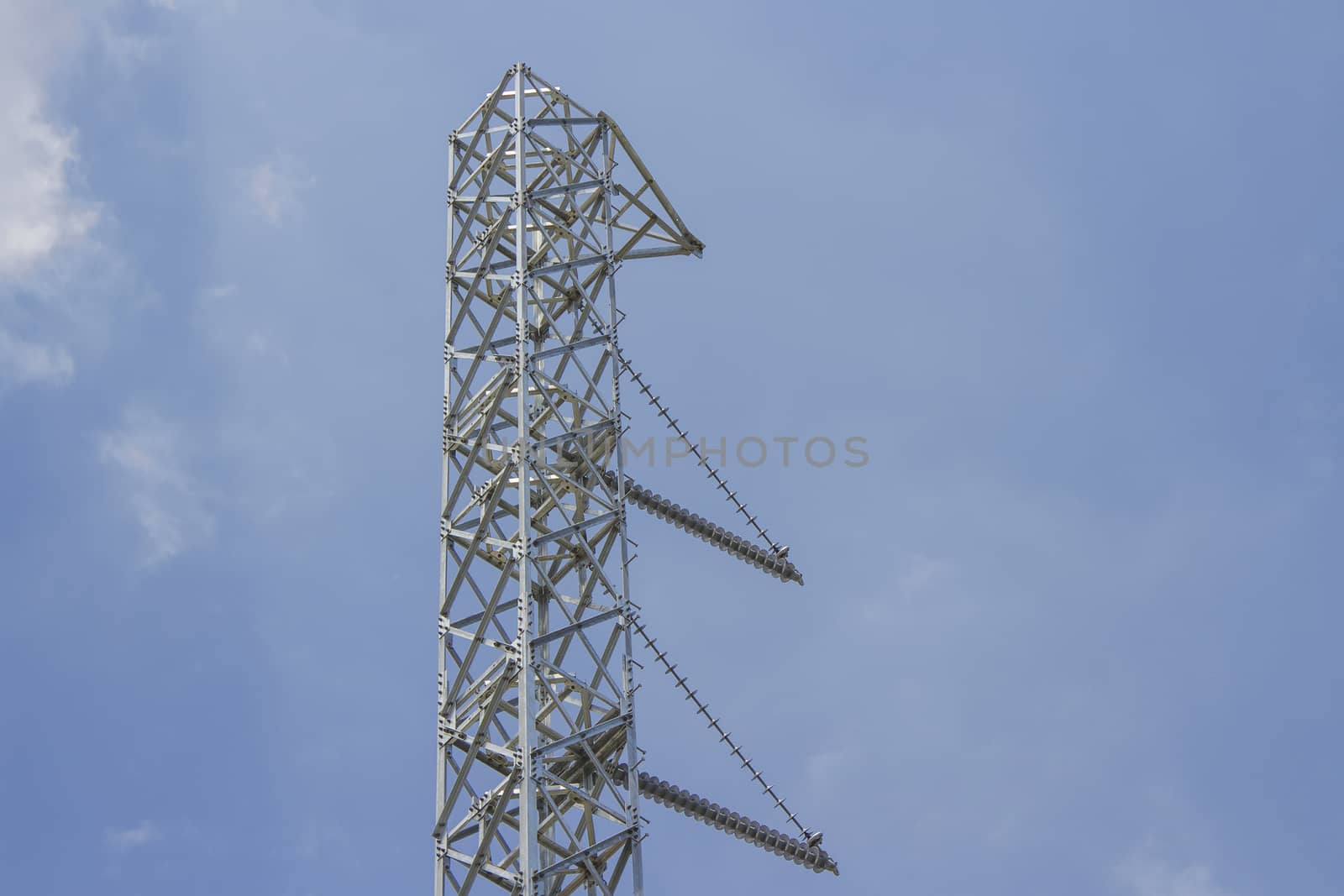 Steel power poles With blue sky by TakerWalker