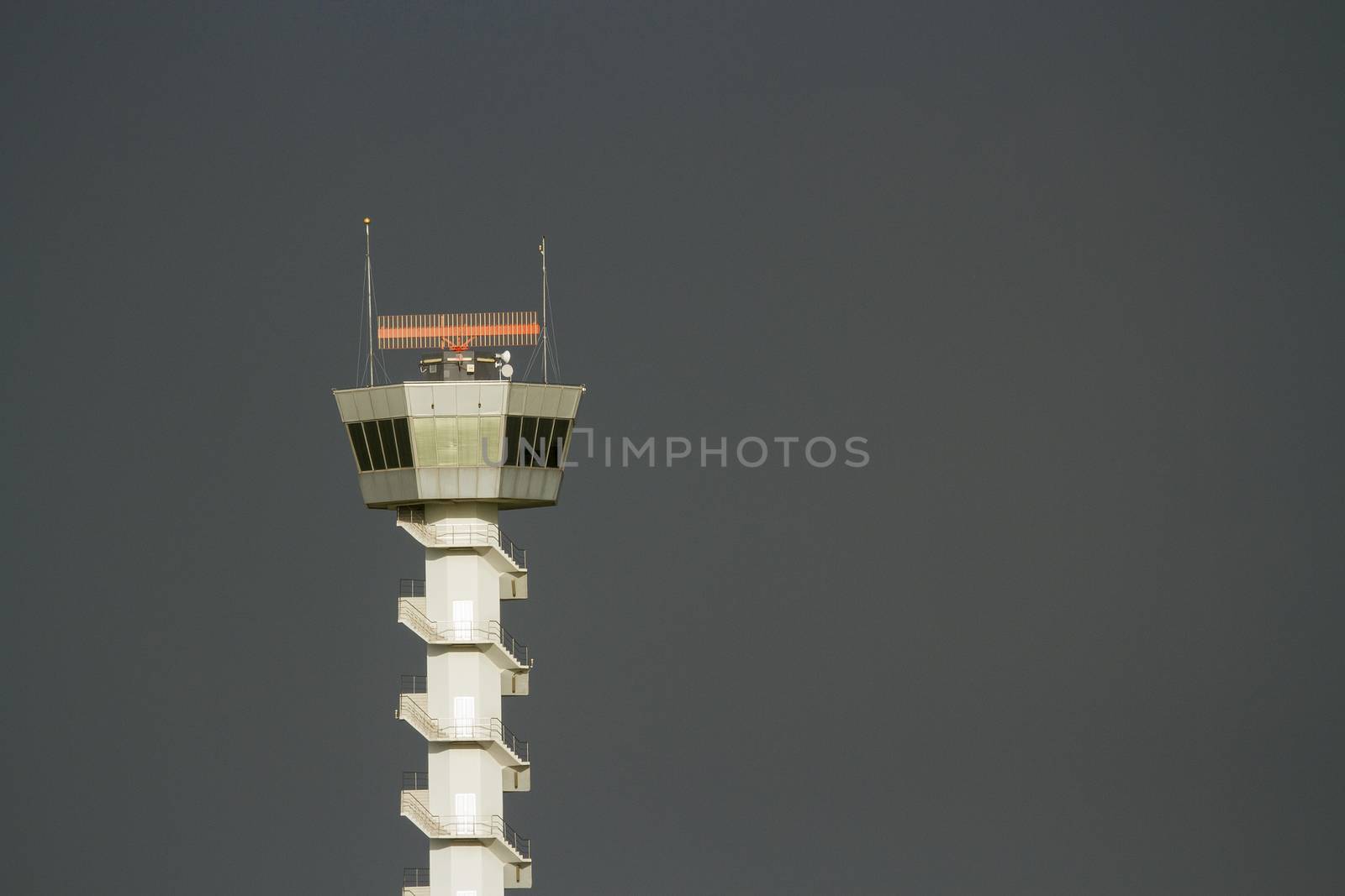 Control tower With a gray background