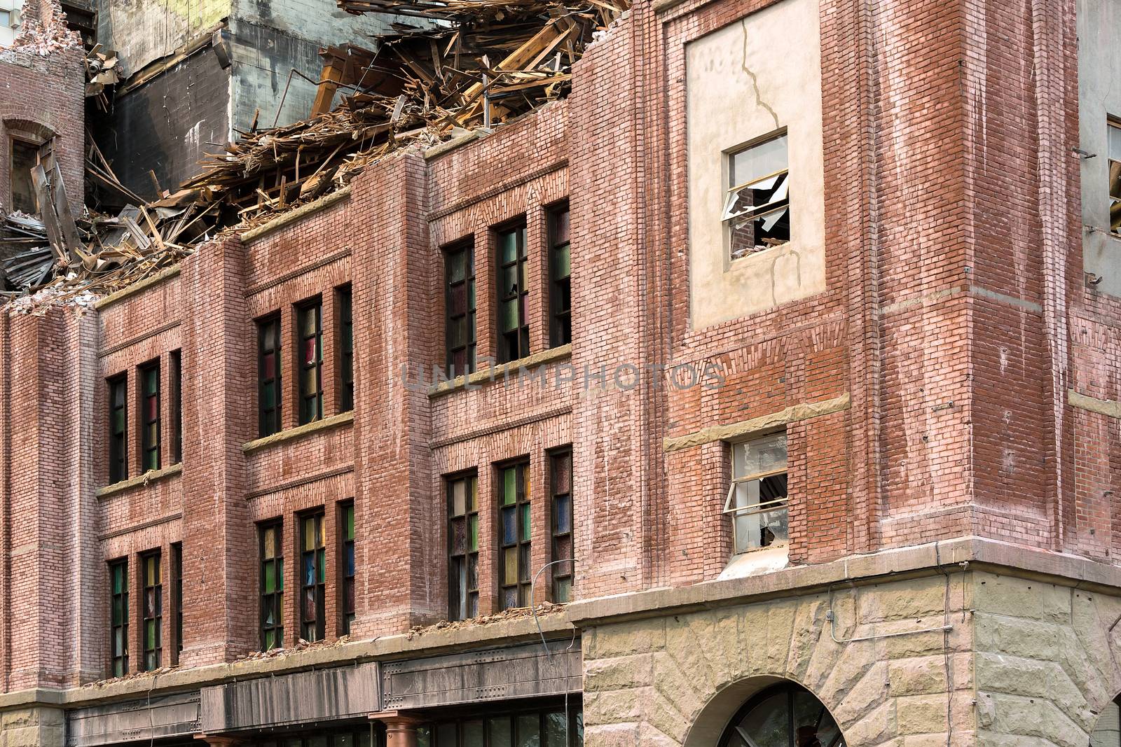 Demolition of Old Brick Building by jpldesigns