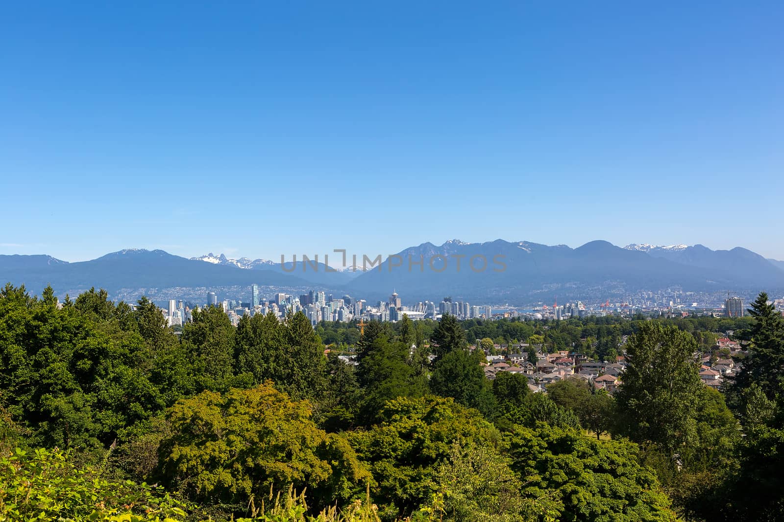 Vancouver BC Skyline and Mountain View by jpldesigns