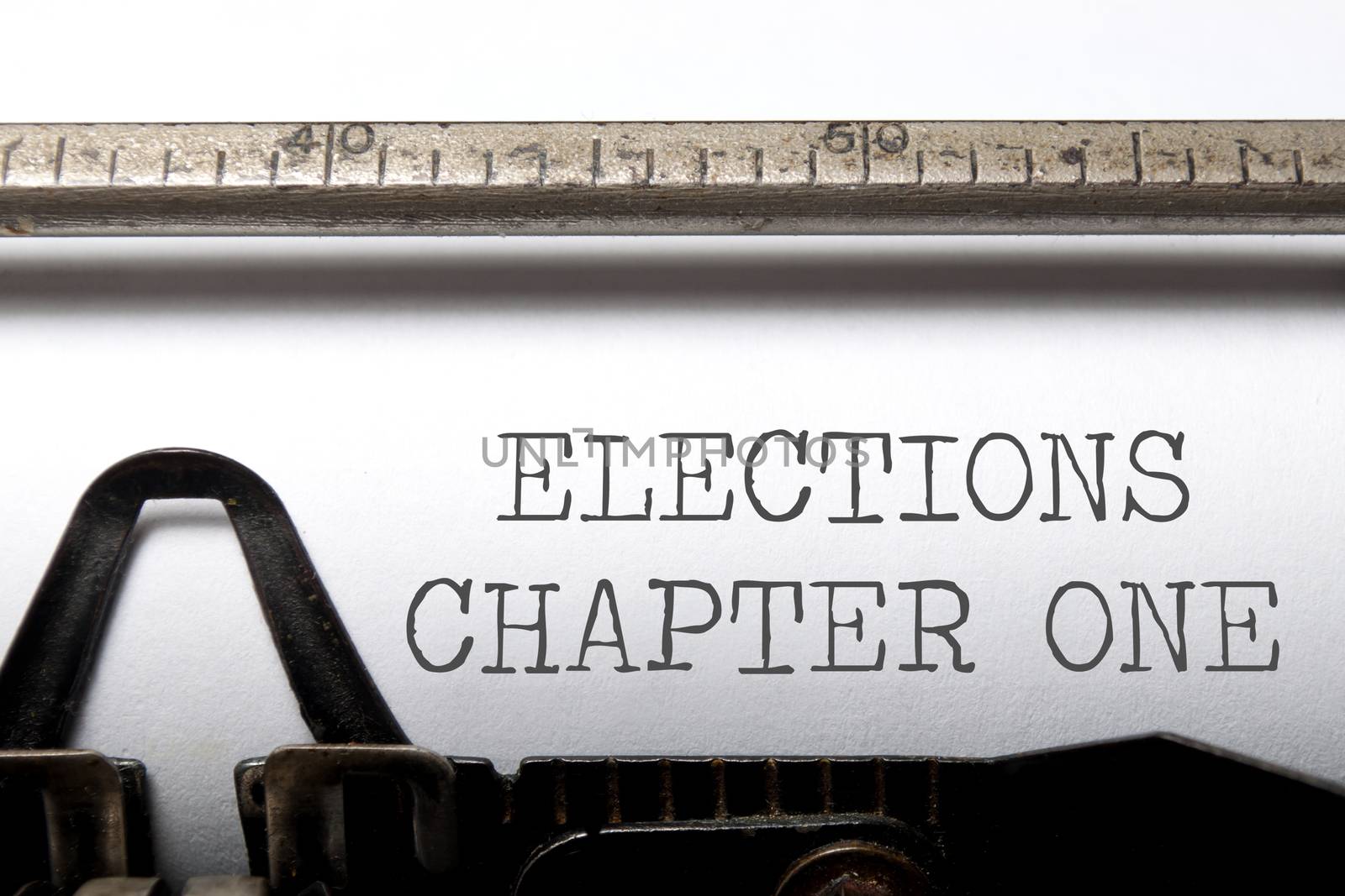 Elections chapter one printed on a typewriter