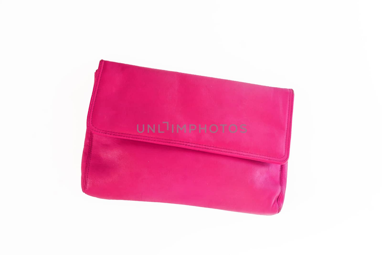 colorful fashionable clutch bag isolated on white background.