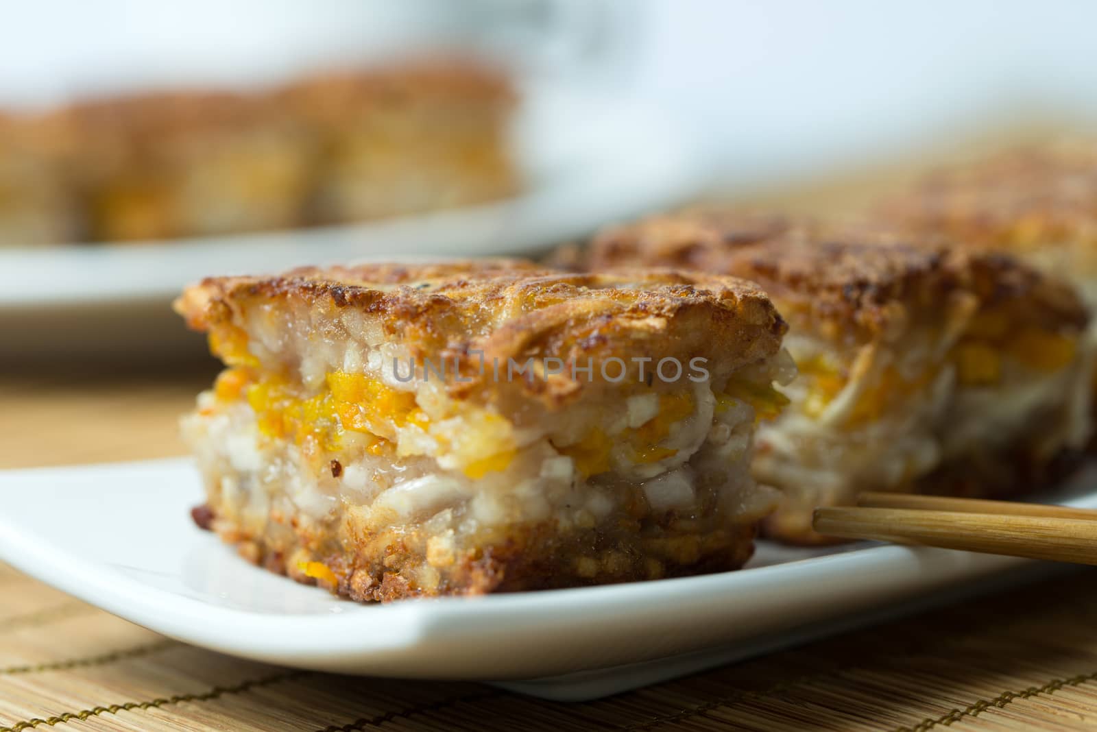 Chinese style homemade deep fried yam pumpkin cake