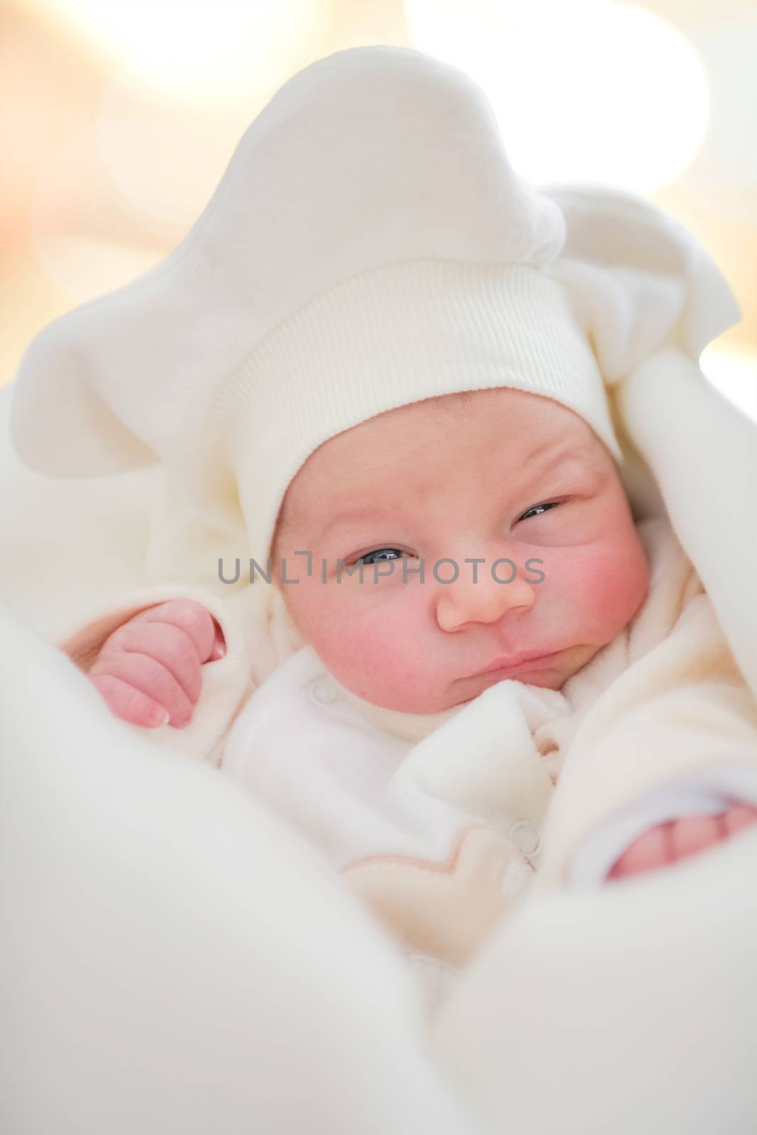 Portrait of newborn baby - three days young.