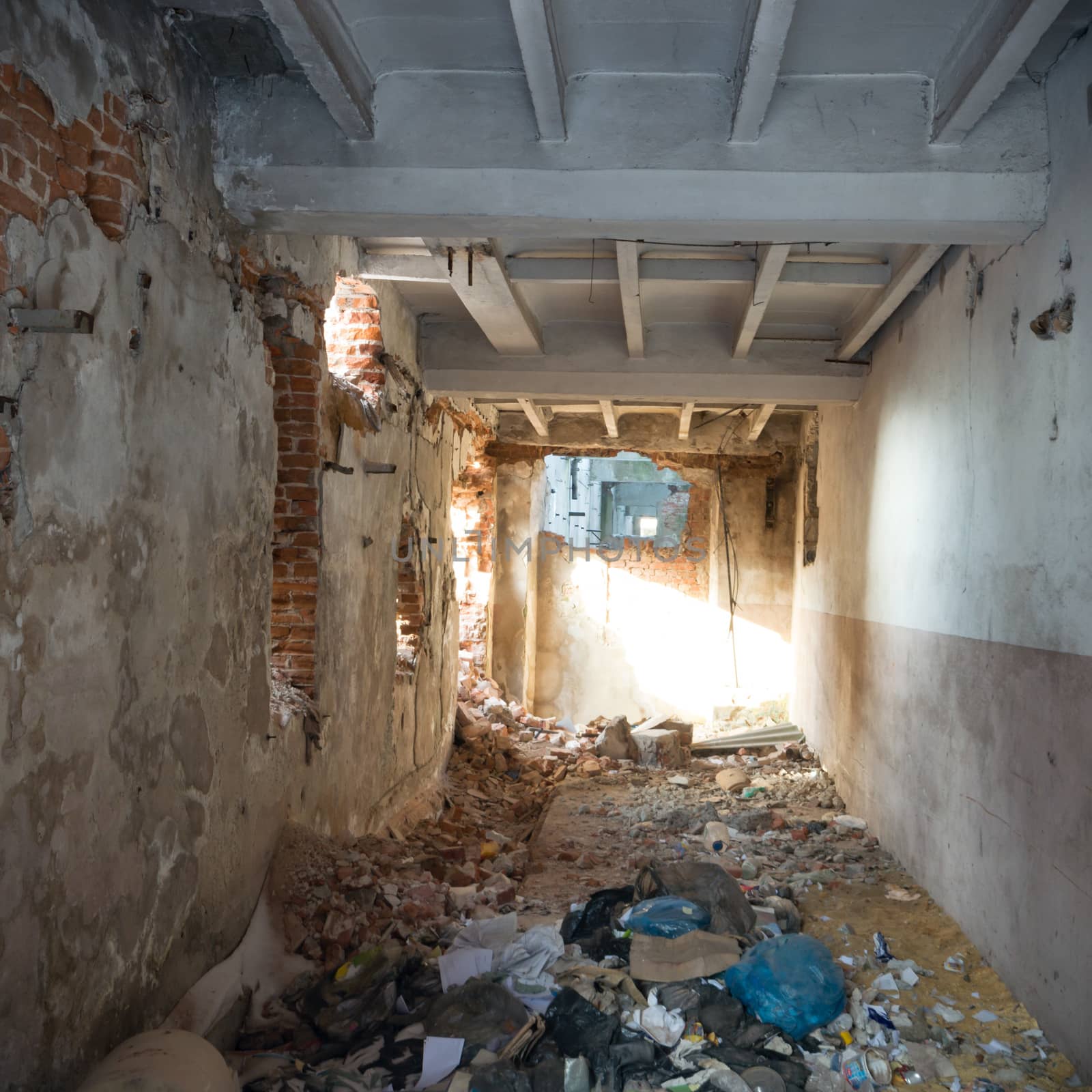 ruins of a very heavily polluted industrial factory, industrial series