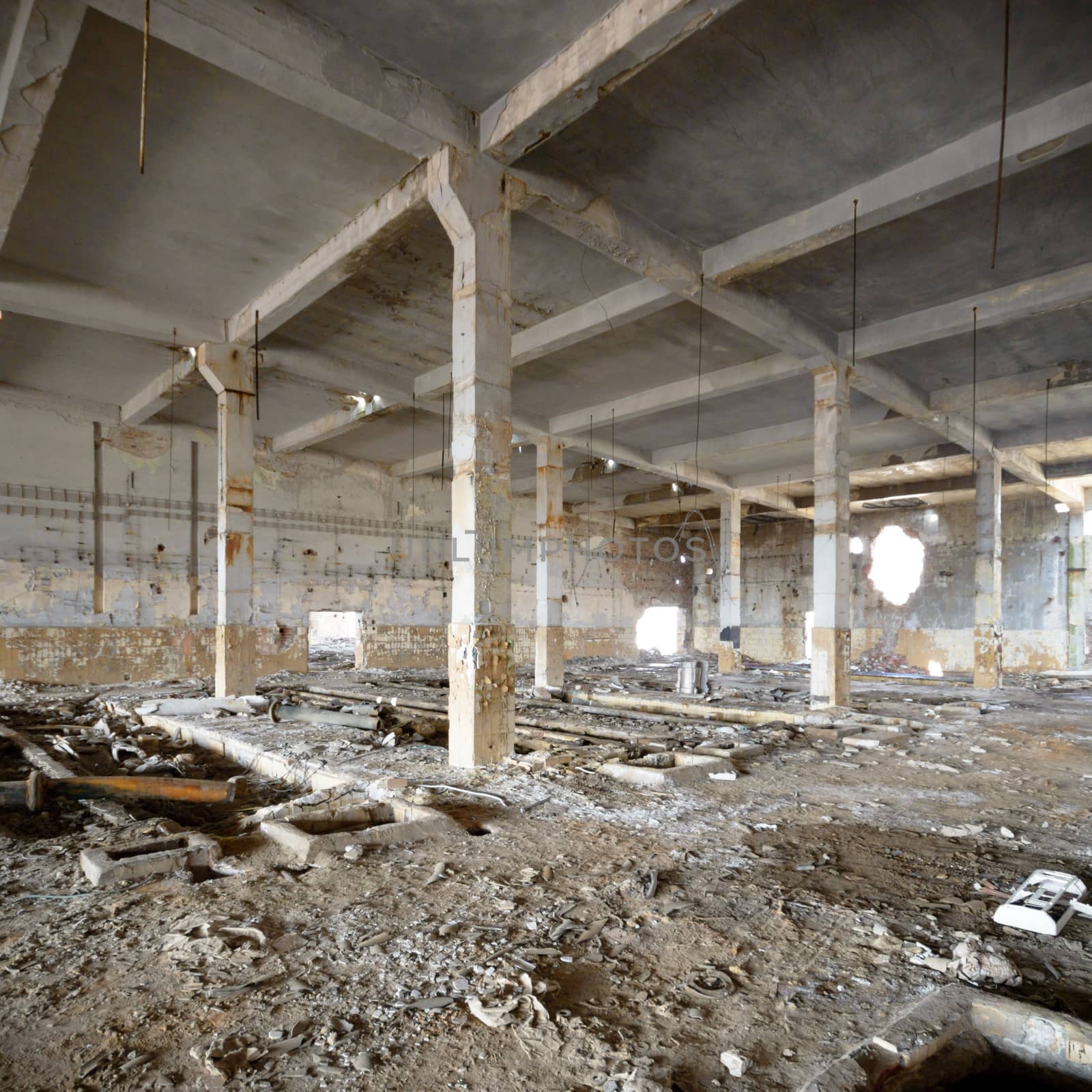 ruins of a very heavily polluted industrial factory, industrial series