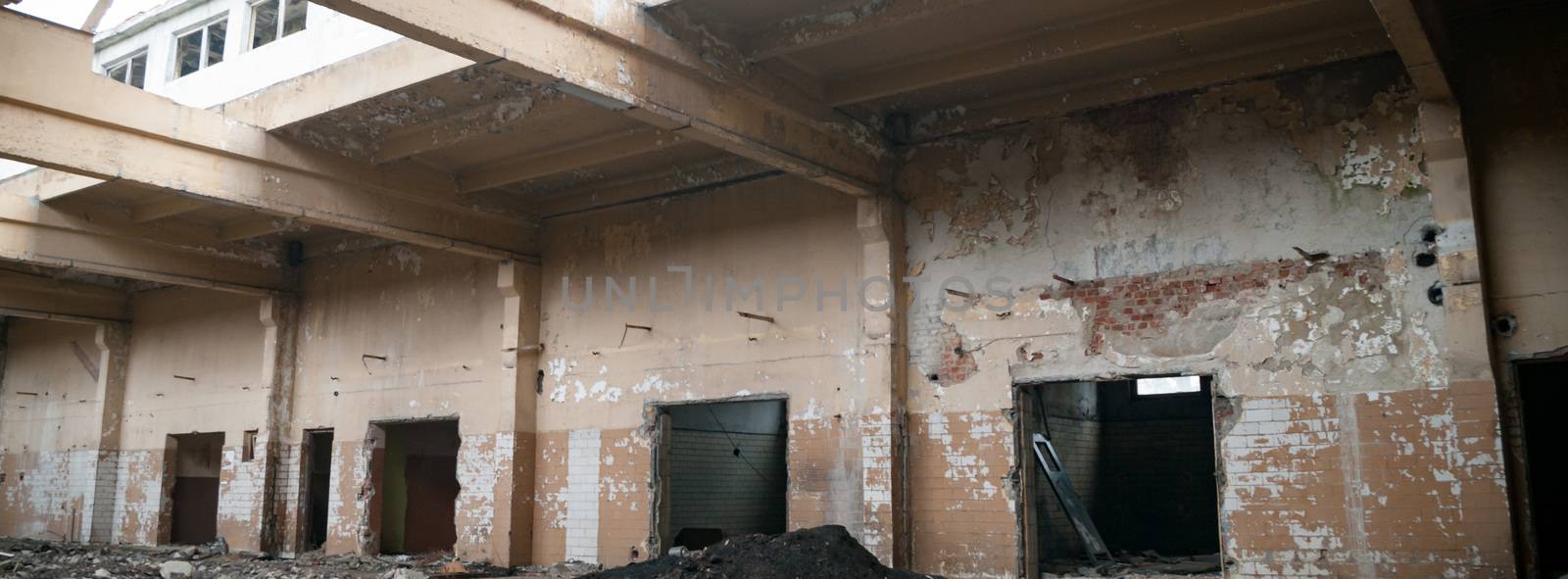 ruins of a very heavily polluted industrial factory, industrial series