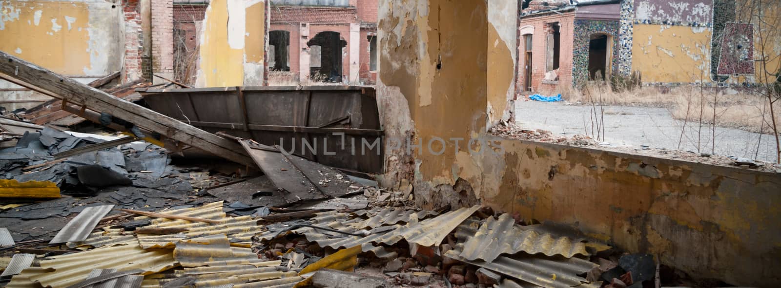 ruins of a very heavily polluted industrial factory, industrial series