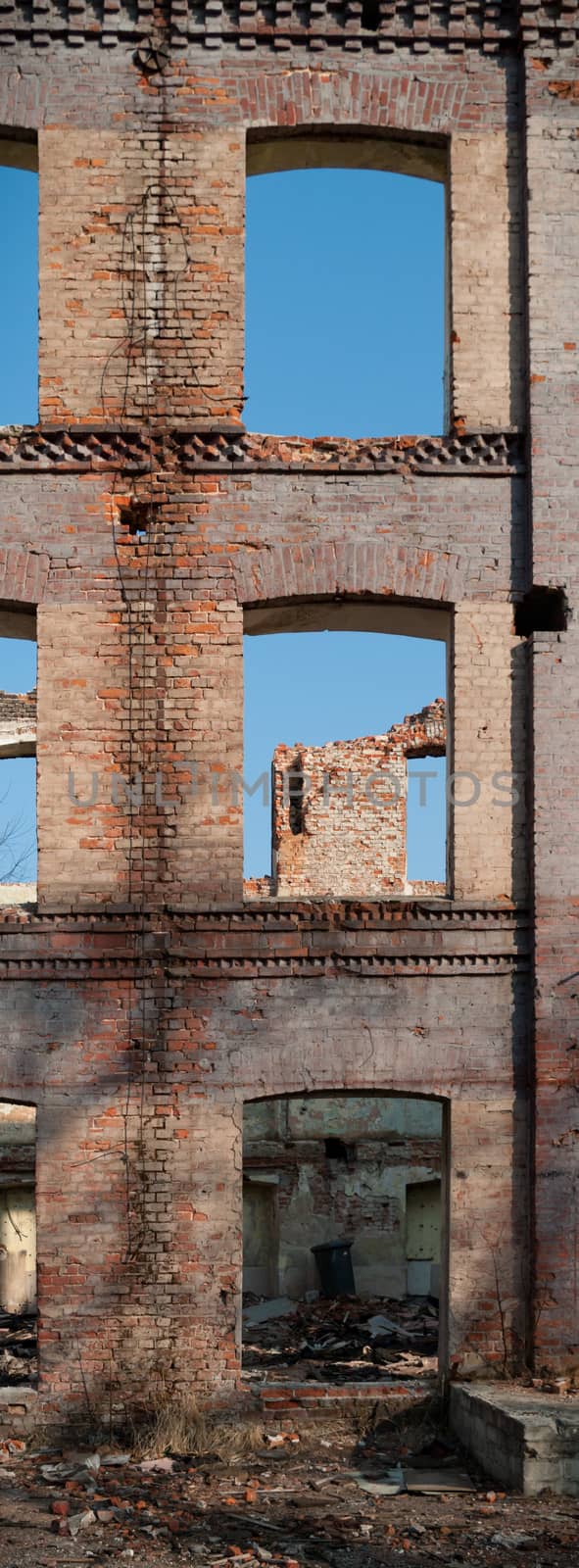 ruins of a very heavily polluted industrial factory, industrial series