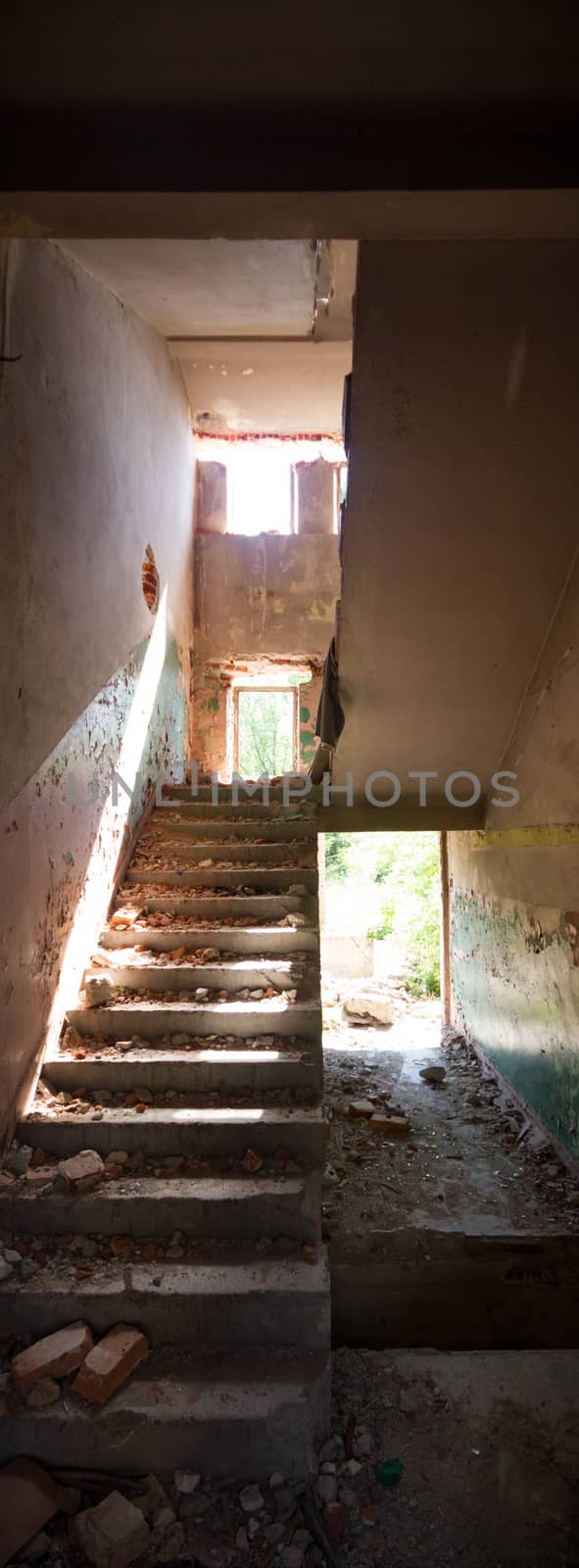 ruins of a very heavily polluted industrial factory, industrial series