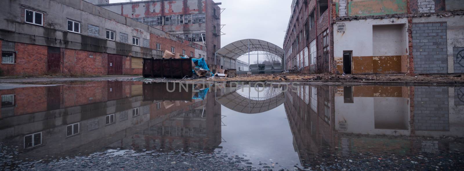 ruins of a very heavily polluted industrial factory, industrial series