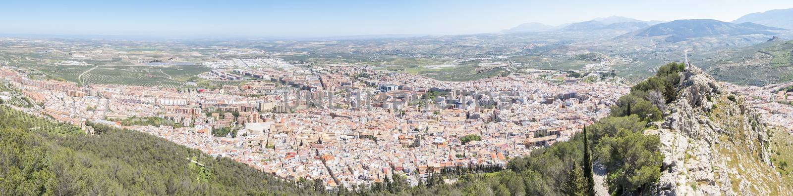Panoramic Jaen city view from Santa Catalina Castle, Spain by max8xam