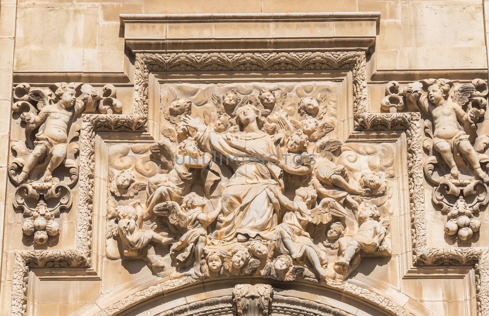 Jaen Assumption cathedral detail facade, Spain