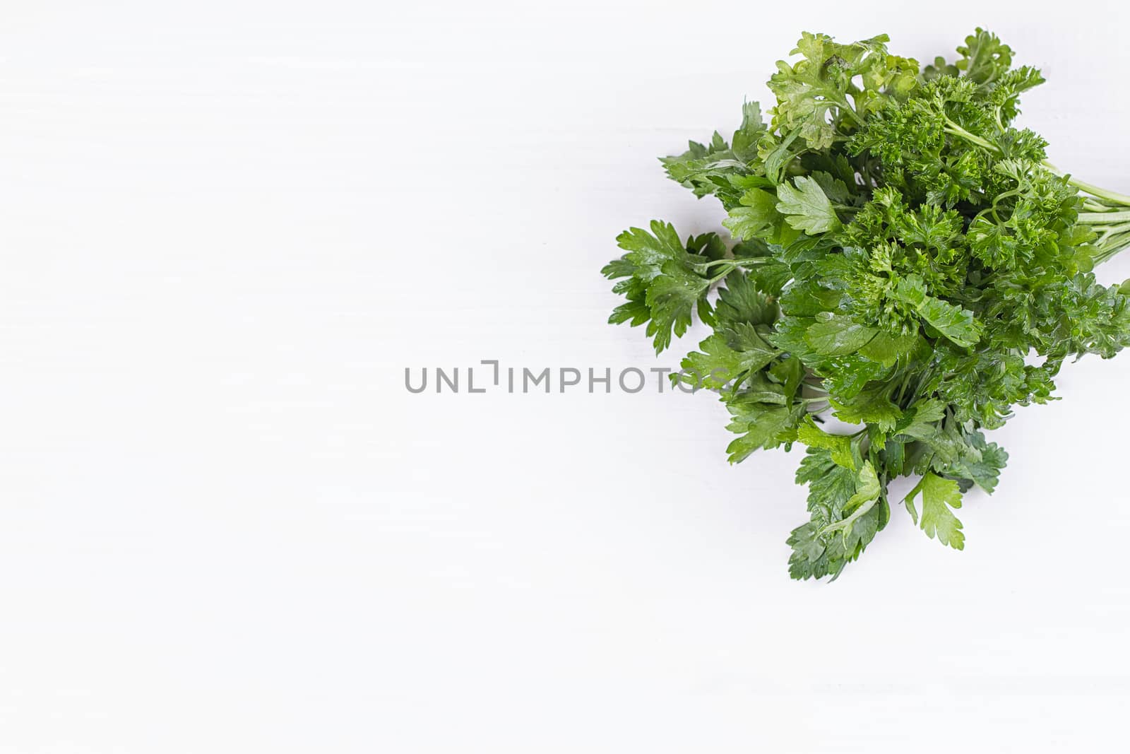 mixed bunch of fresh parsley and dill