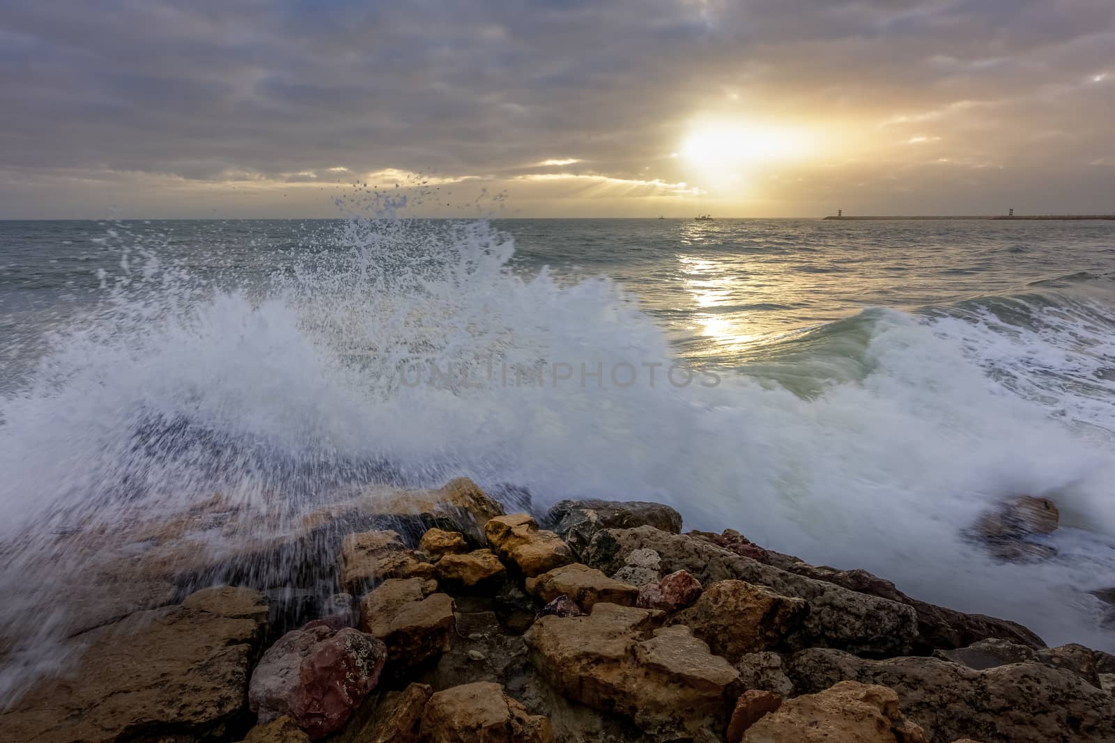 Sun Setting at Quarteira in Portugal by phil_bird