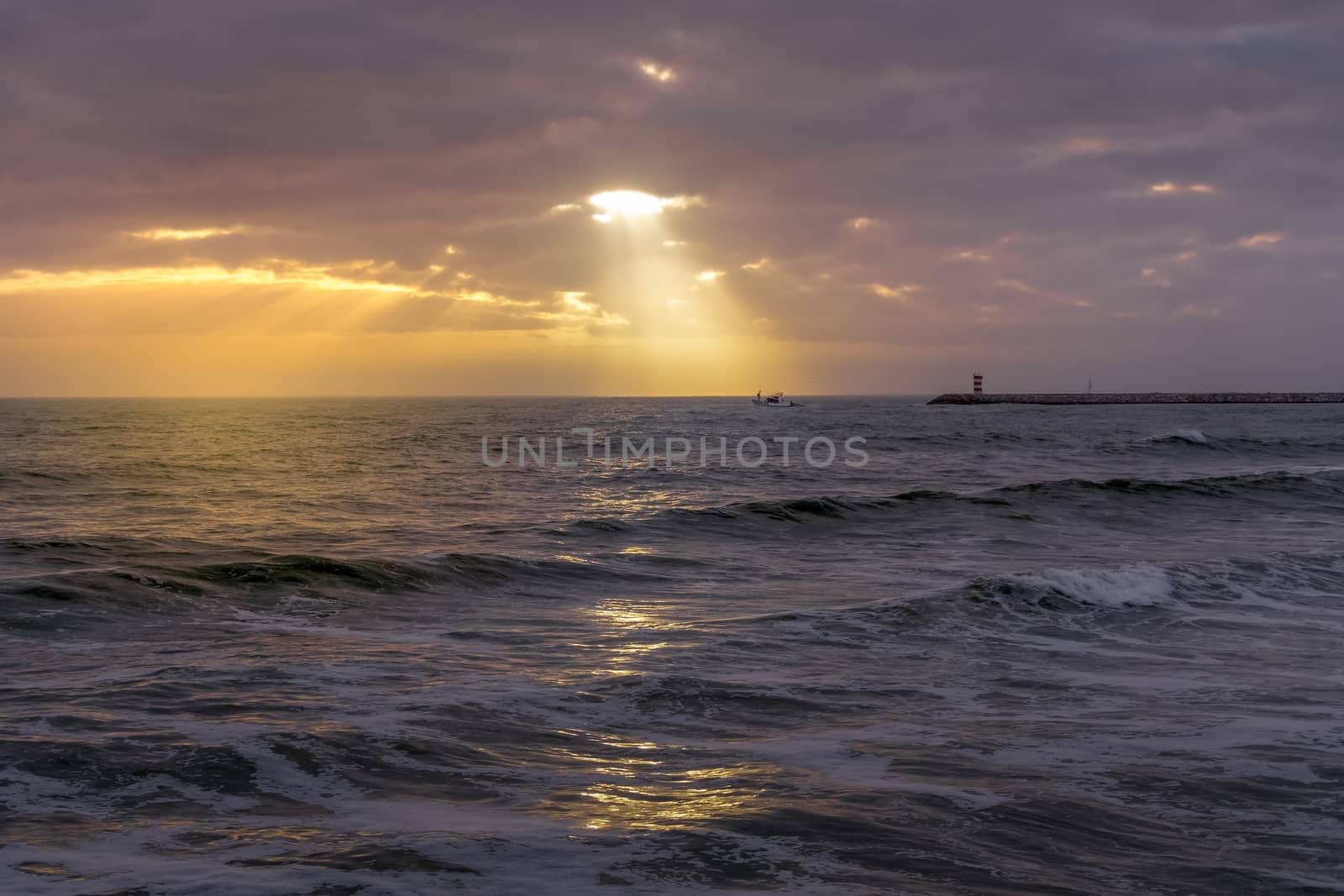 Sun Setting at Quarteira in Portugal by phil_bird