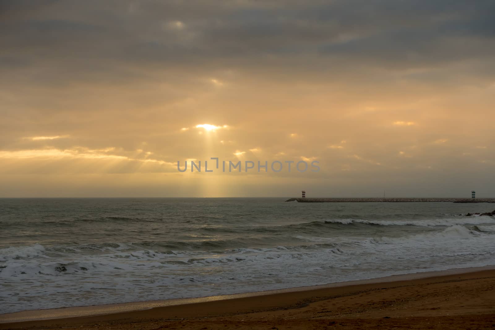 Sun Setting at Quarteira in Portugal by phil_bird