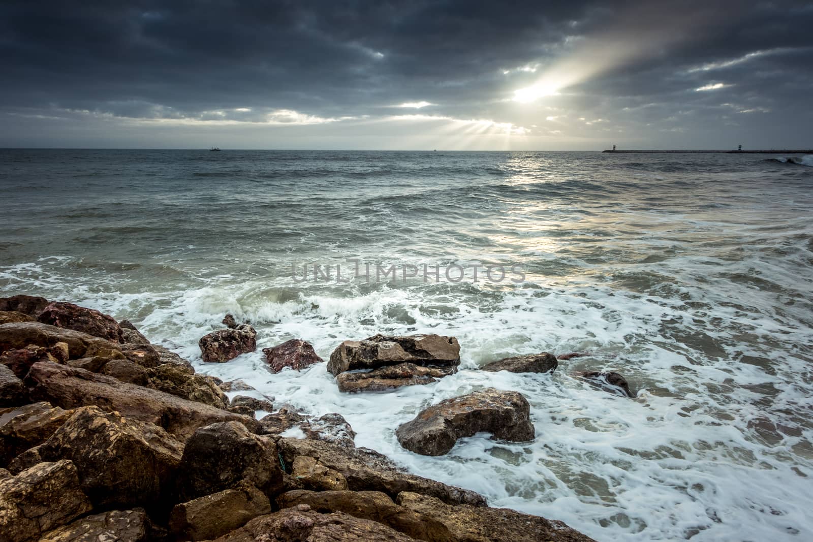 Sun Setting at Quarteira in Portugal by phil_bird