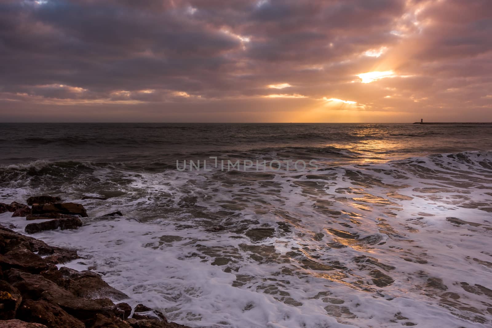 Sun Setting at Quarteira in Portugal by phil_bird