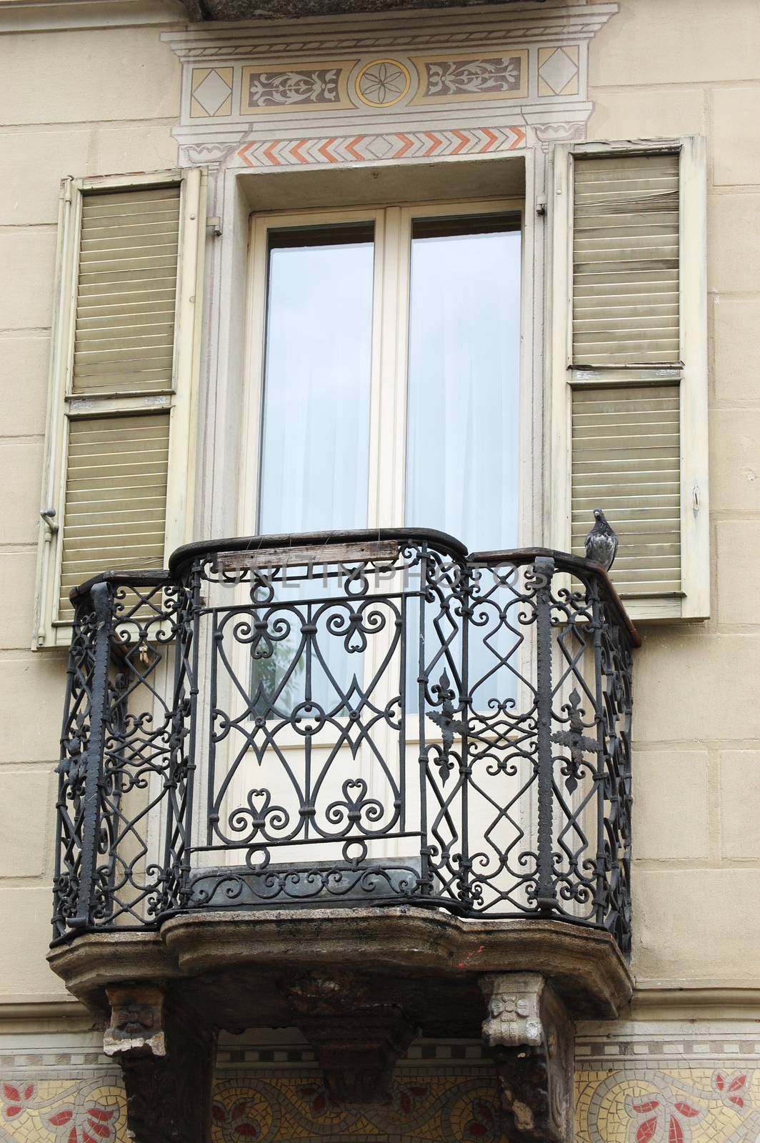 A balcony in an old European house