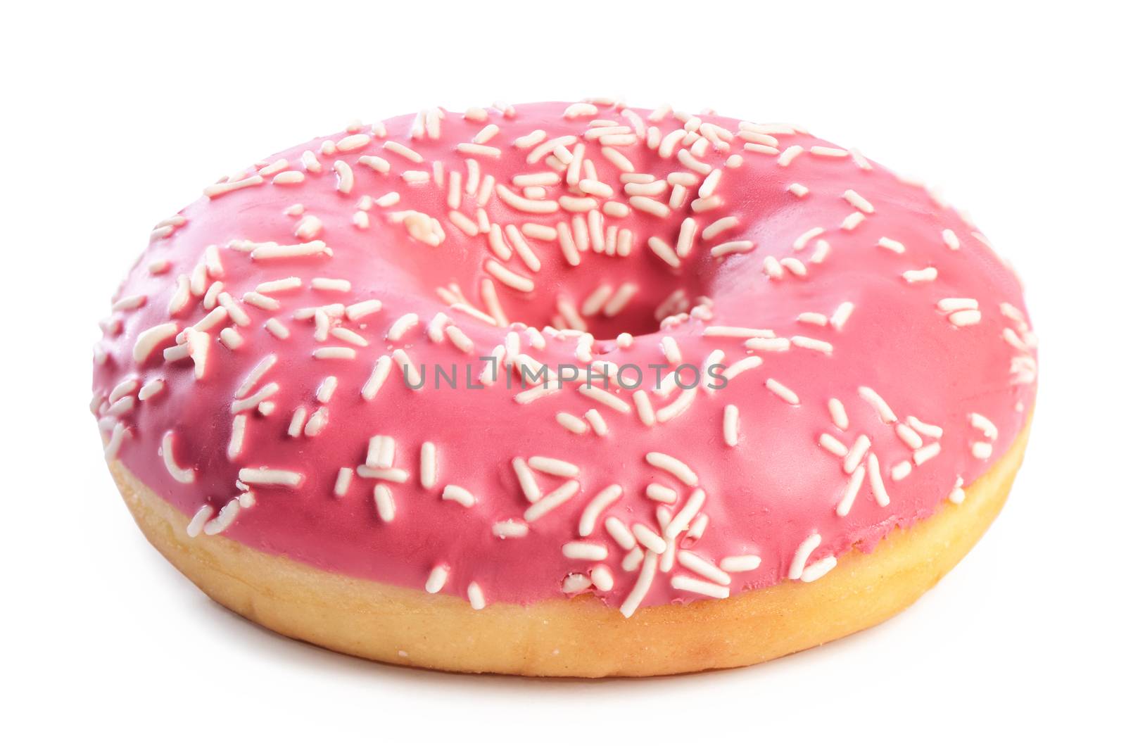 Fresh donut with sugar glaze close up