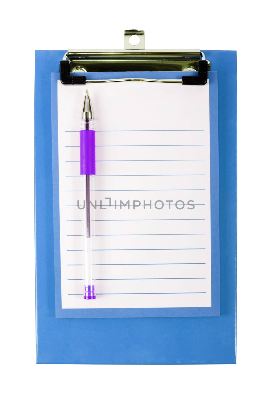Clipboard with sheet isolated on white backgrounds