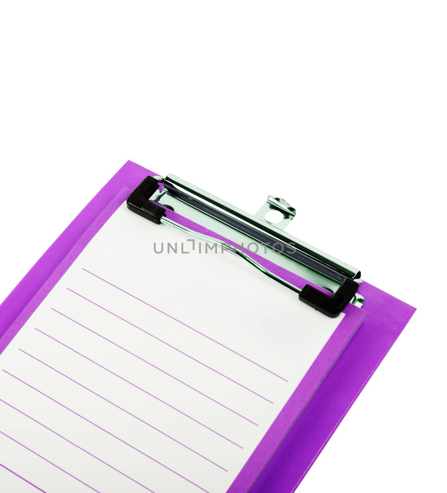 Clipboard with sheet isolated on white backgrounds