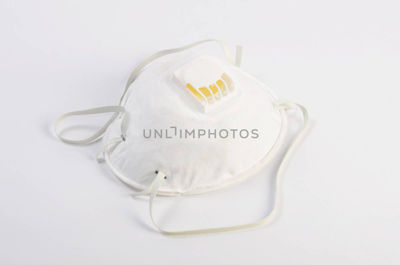 Protective mask respirator with filter close up