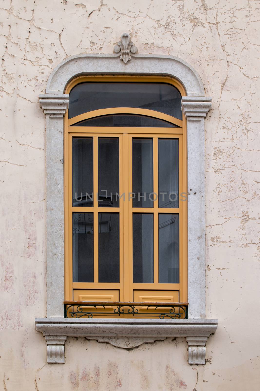 Typical windows of Portuguese architecture in buildings.