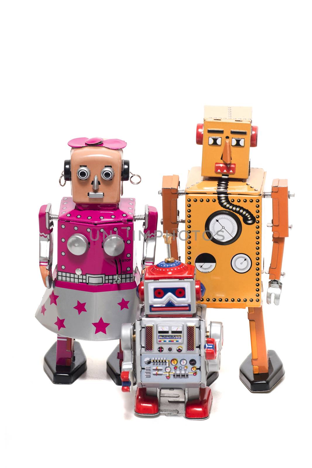 tin toy robot family by membio