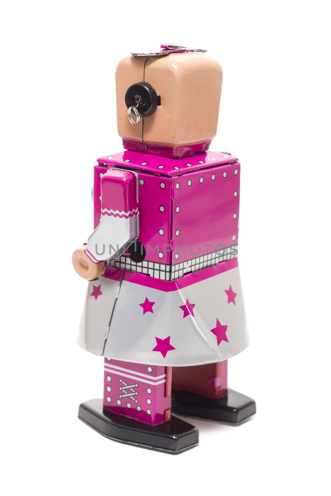 Female tin toy robot by membio