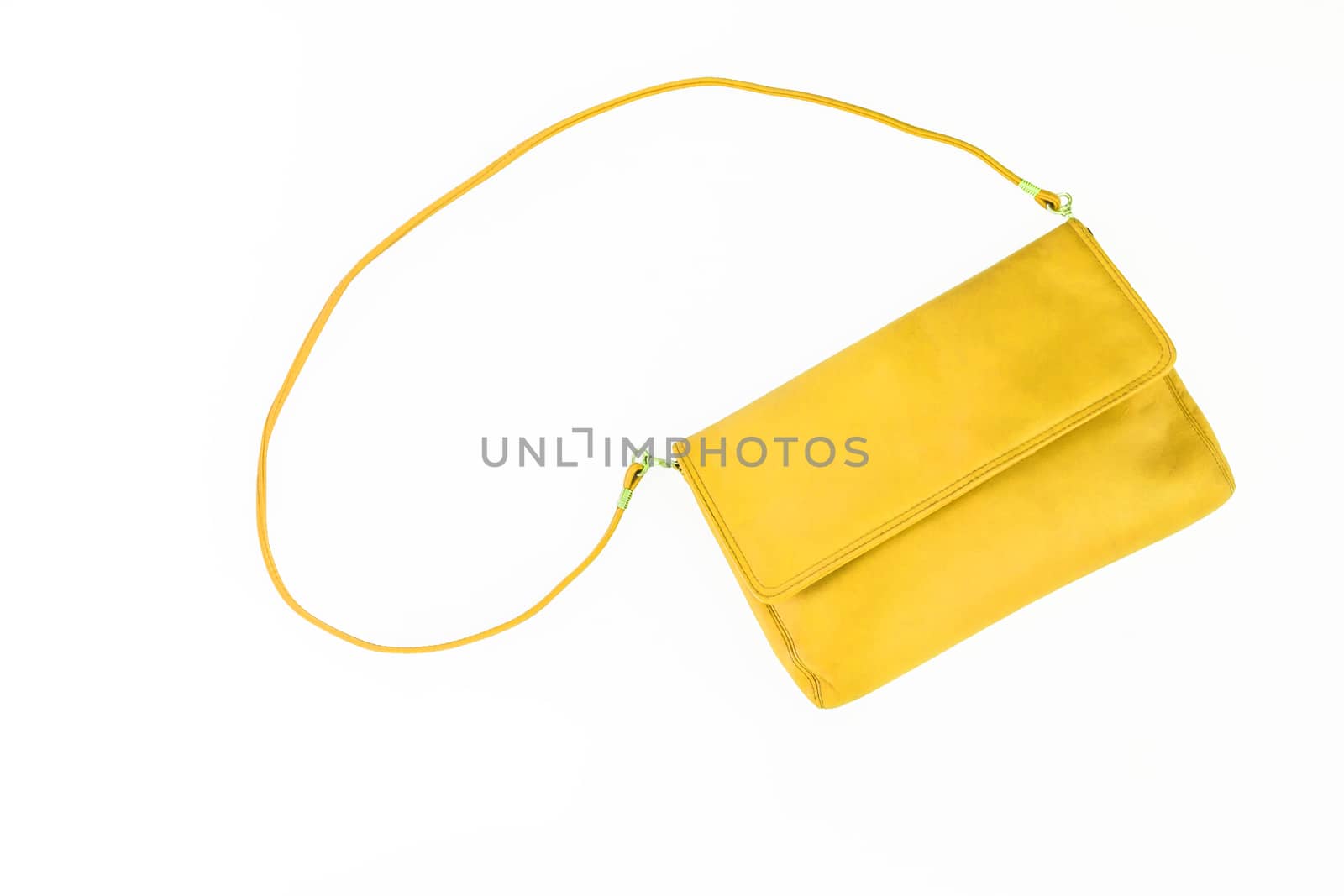 colorful fashionable clutch bag isolated on white background.