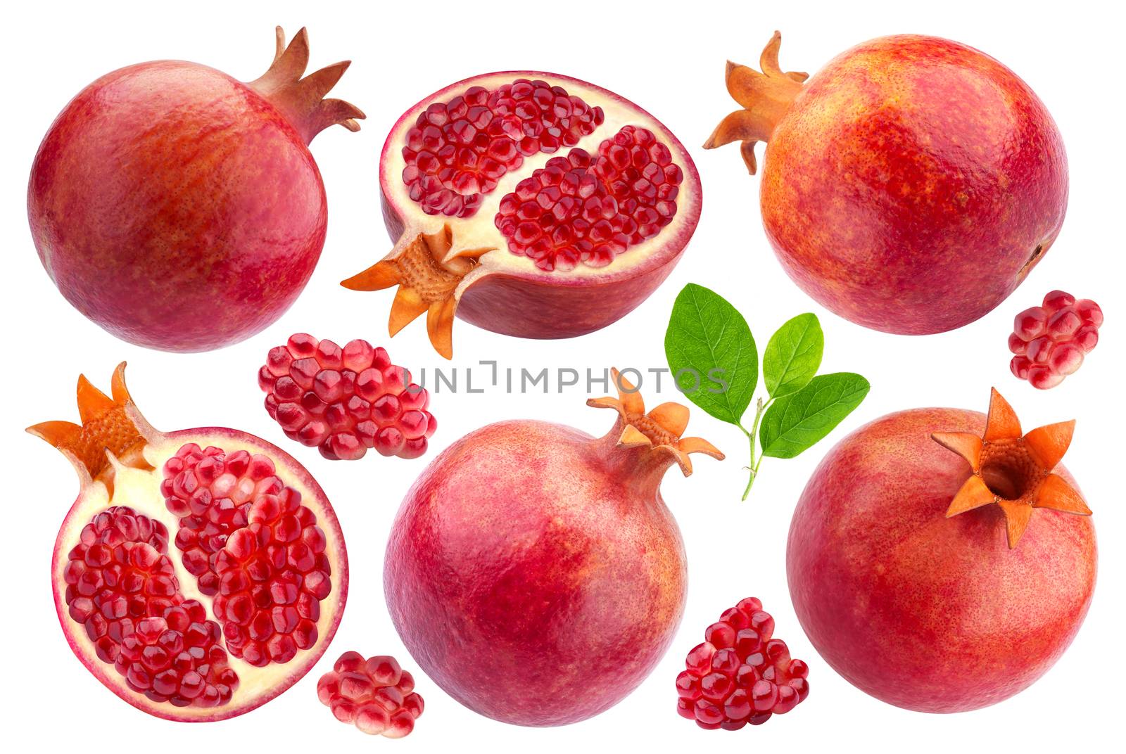 Pomegranate isolated on white background, collection by xamtiw