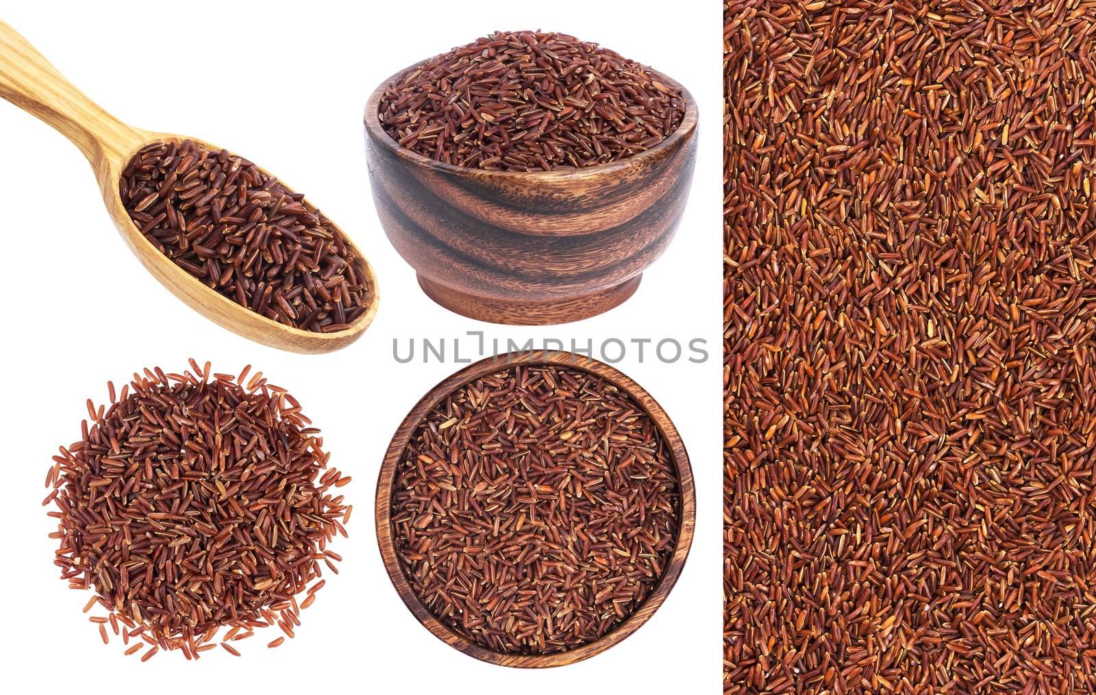 Red rice isolated on white background by xamtiw