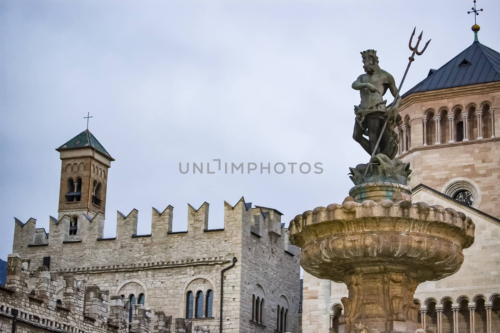 Fountain of Neptune in the city of Trento by edella