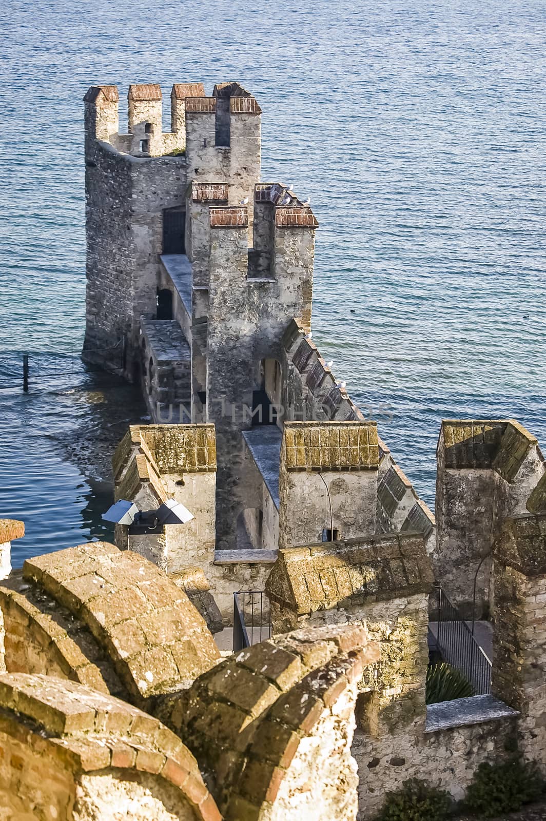 The old fortification located on the Garda's lake in Lazise, Italy