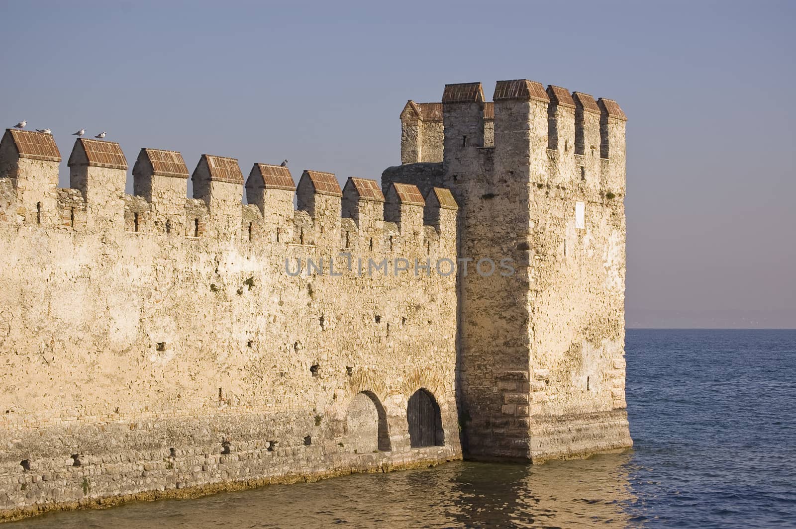 The old fortification located on the Garda's lake in Lazise, Italy