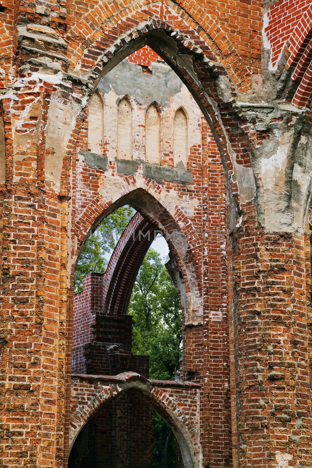 Ruines of the cathedral in Tartu, old town in Estonia