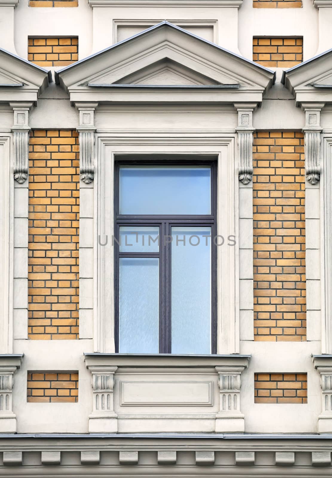 Architecture detail, window of an old building, Saint-Petersburg, Russia