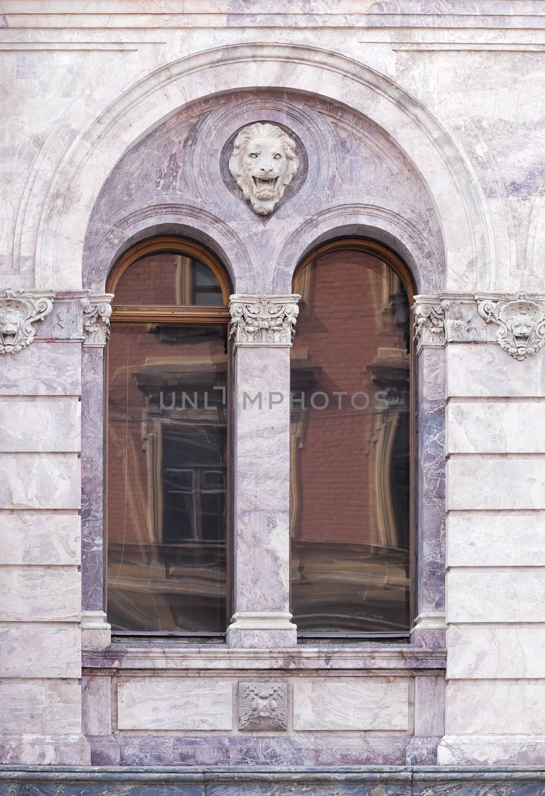 Architecture detail, window of an old building, Saint-Petersburg, Russia