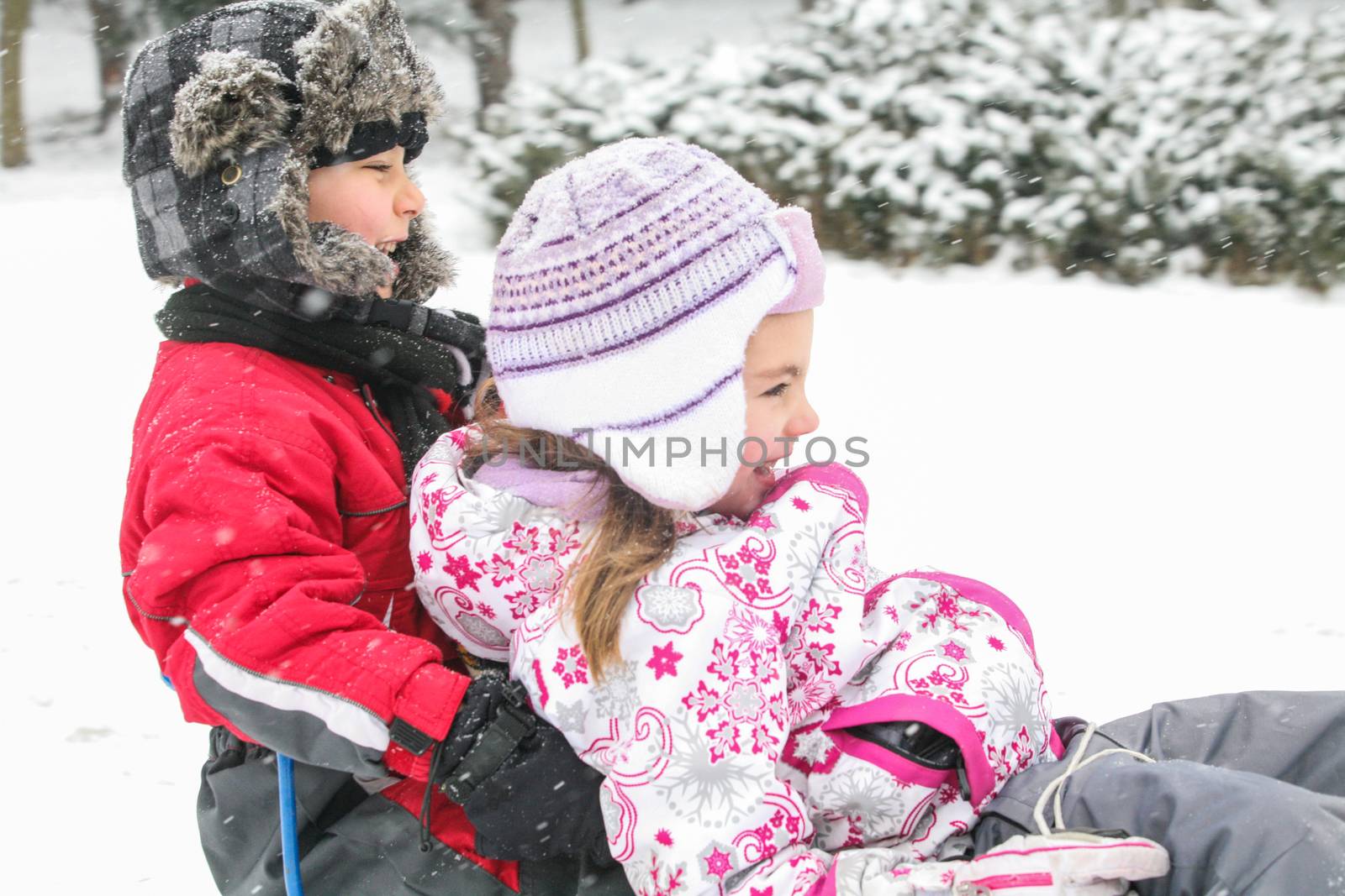 Two Kids Happy Snow by vilevi