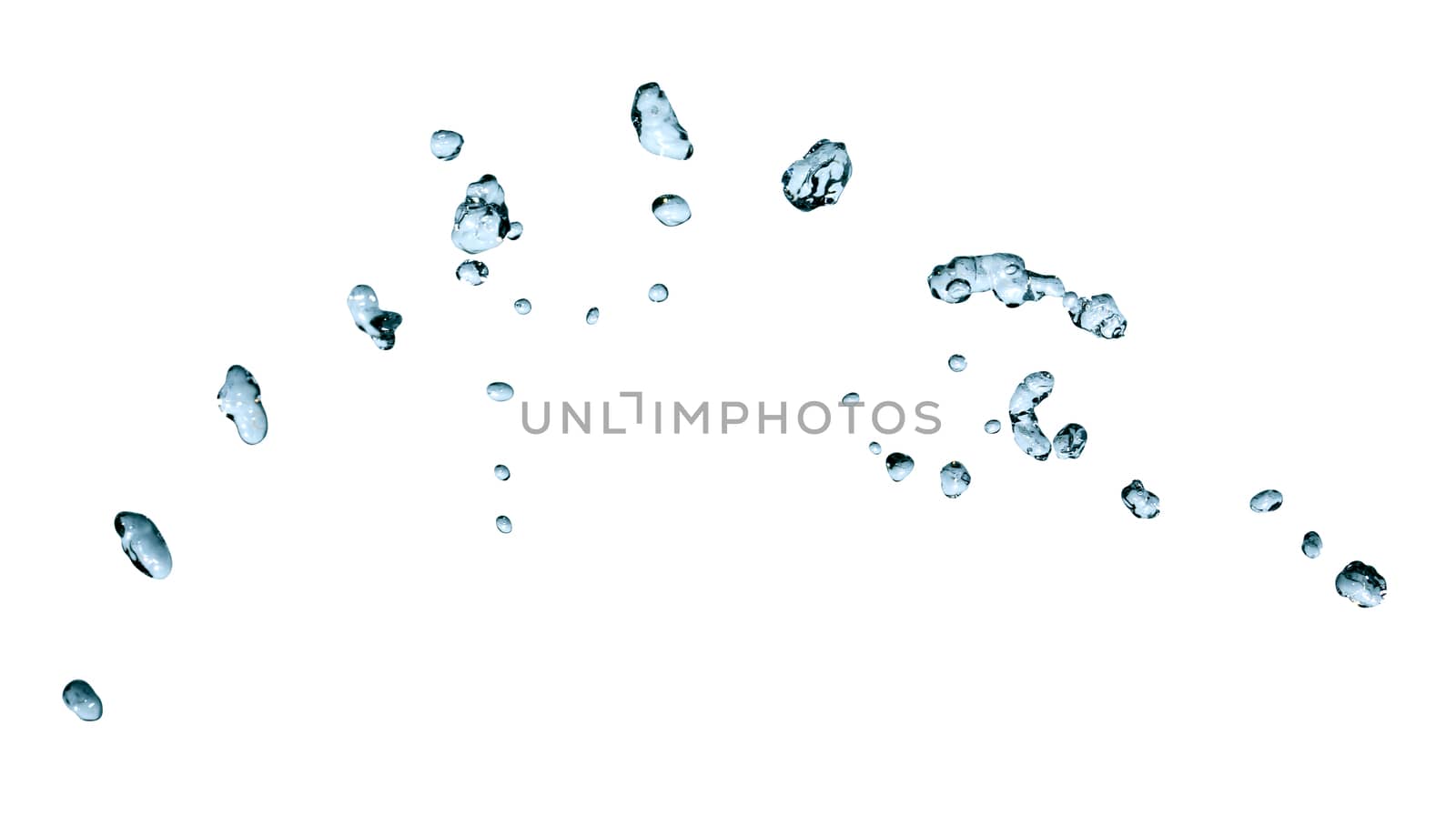 Lot of nice blue water drops against white background
