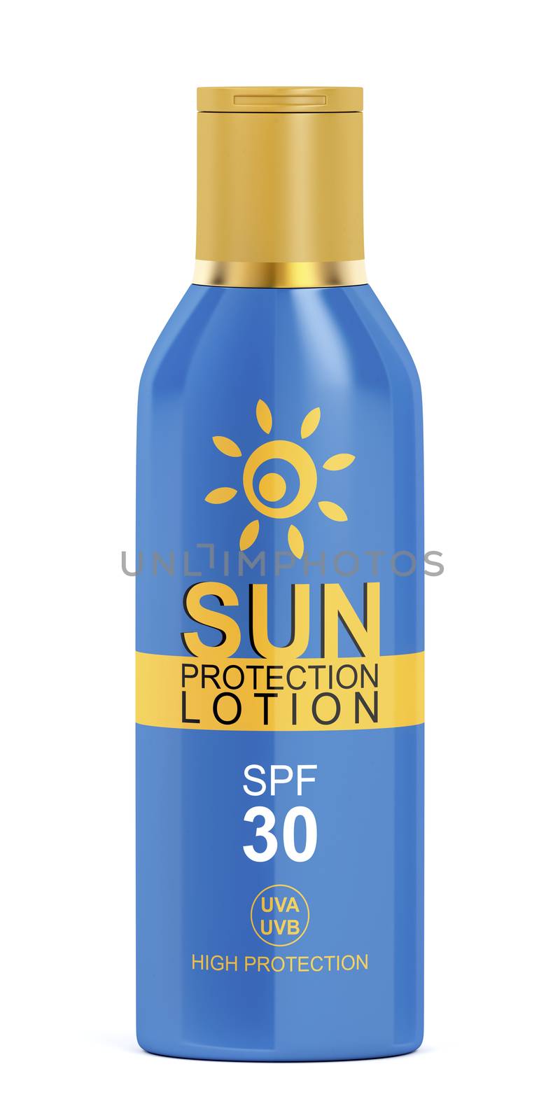 Sunscreen lotion on white background by magraphics